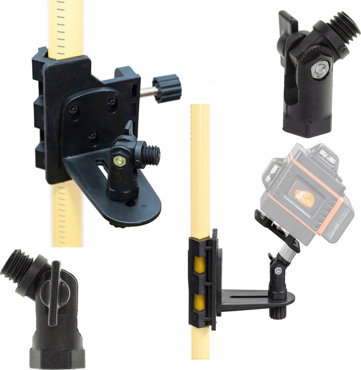 Rosfix ADAPTER DO WYZNACZANIA SKOSÓW POZIOMICA LASEROWA PÓŁKA LASERA TYCZKI UCHWYT