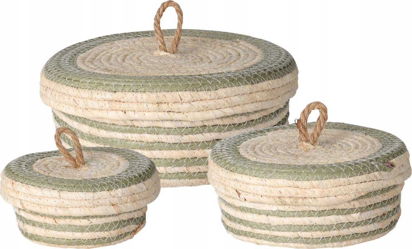 Home Styling Collection Pojemniki do przechowywania z przykrywką, 3 sztuki