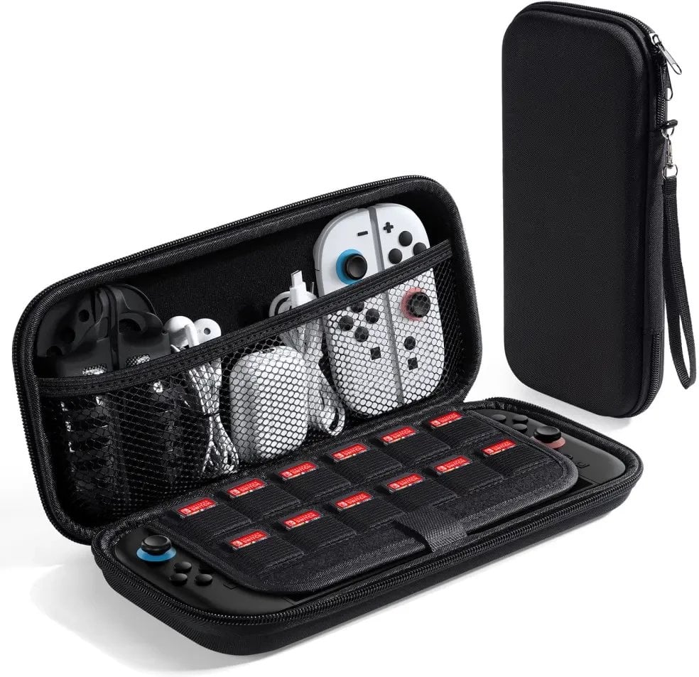 Futerał etui Dux Ducis na Nintendo Switch 2 z rączką i przegródkami na gry - czarny