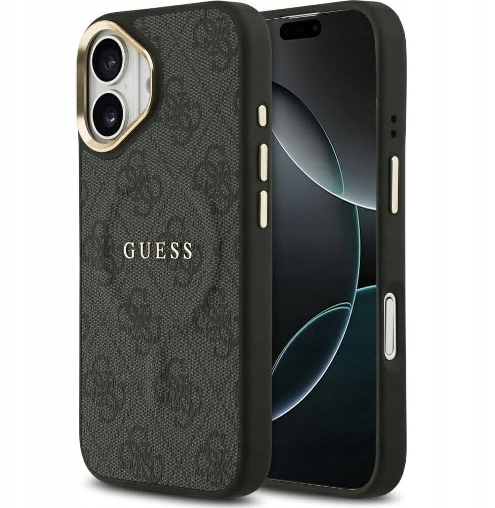 Guess Etui 4G PU Classic Logo MagSafe na iPhone 17 - czarne