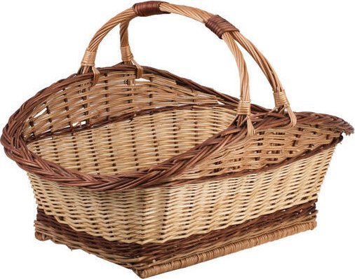 WickerPL DUŻY WIKLINOWY KOSZ NA DREWNO DO KOMINKA KOSZ DO OGRODU I NA TARAS 68x42 H 30/43 CM