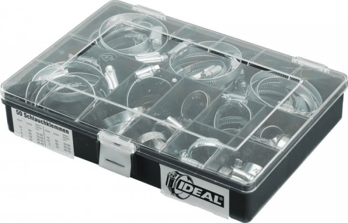IDEAL-Schlemper Zestaw opasek zaciskowych do węża, W 1, 9mm, IDEAL-Schlemper