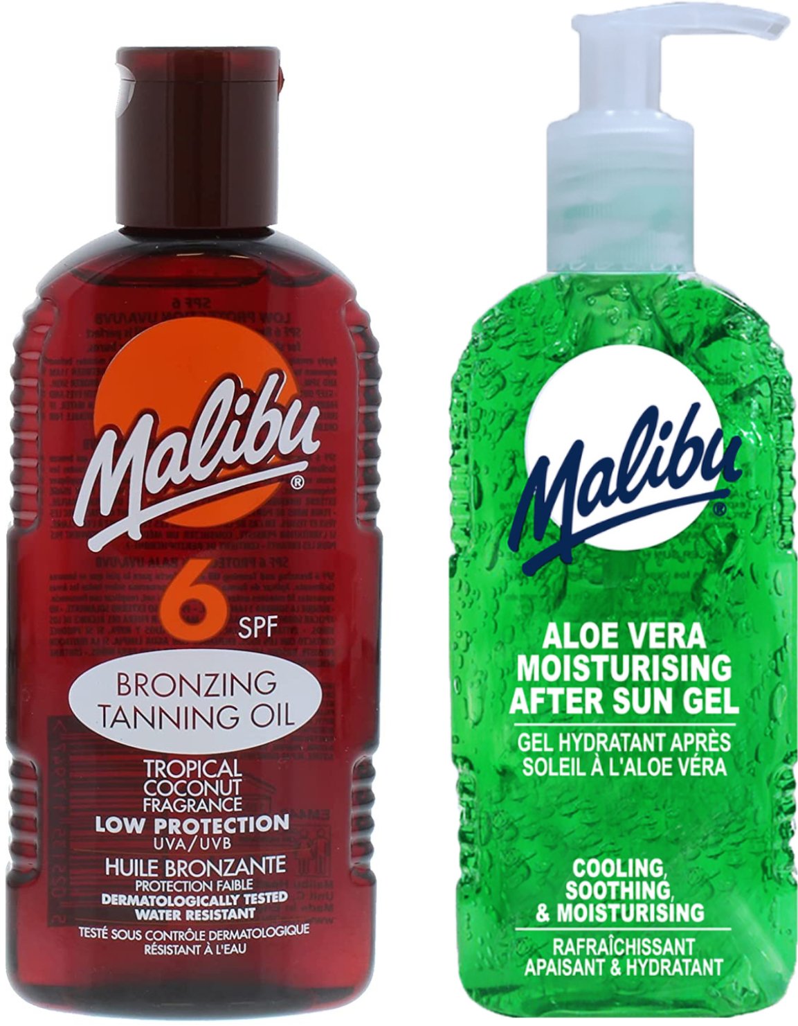 Malibu SPF6 Olejek Brązujący 200ml + Aloe Żel Po Opalaniu 200ml