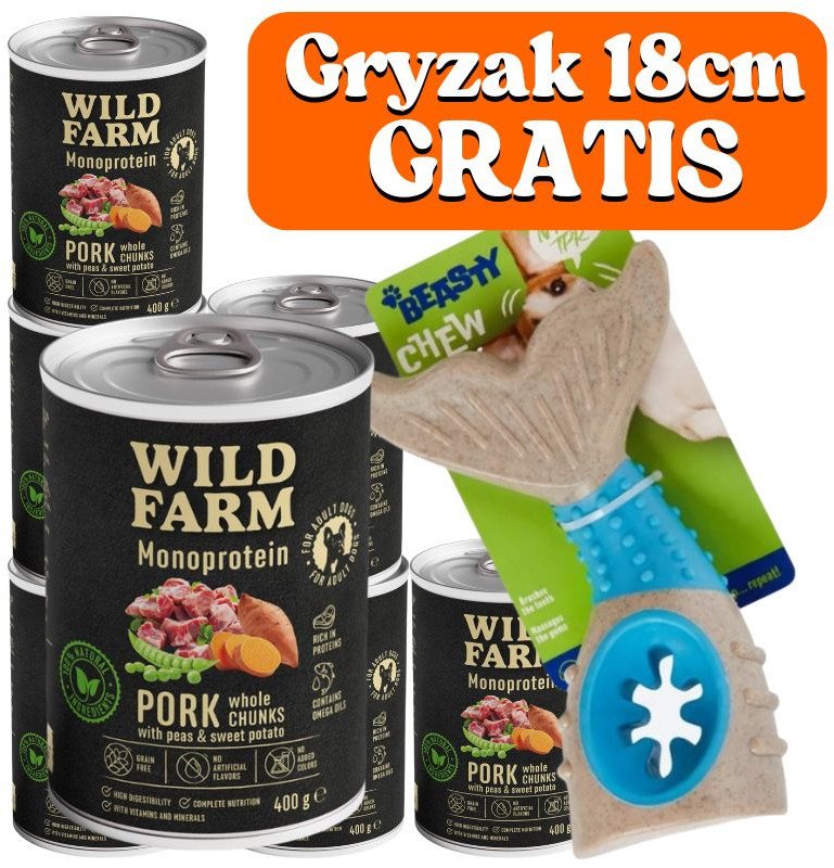 WILD FARM Monoprotein Pork 6x400g hipoalergiczna karma dla psa