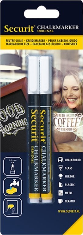 Securit Chalkmarker biały 1-2mm 2stk/pak (2 stk.)