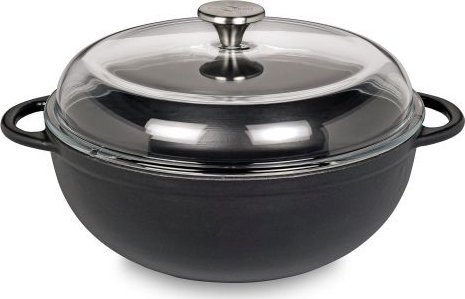 Kuchenprofi Głęboka brytfanna żeliwna z pokrywką Marmite Kuchenprofi, 5,0 l, śred. 28 cm, czarna