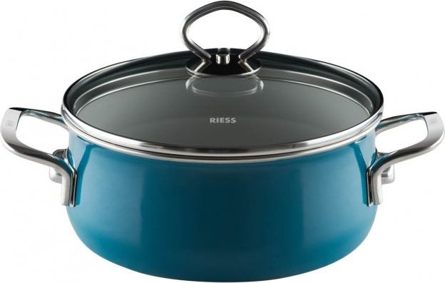 Riess Garnek niski z pokrywą 16cm Aquamarin