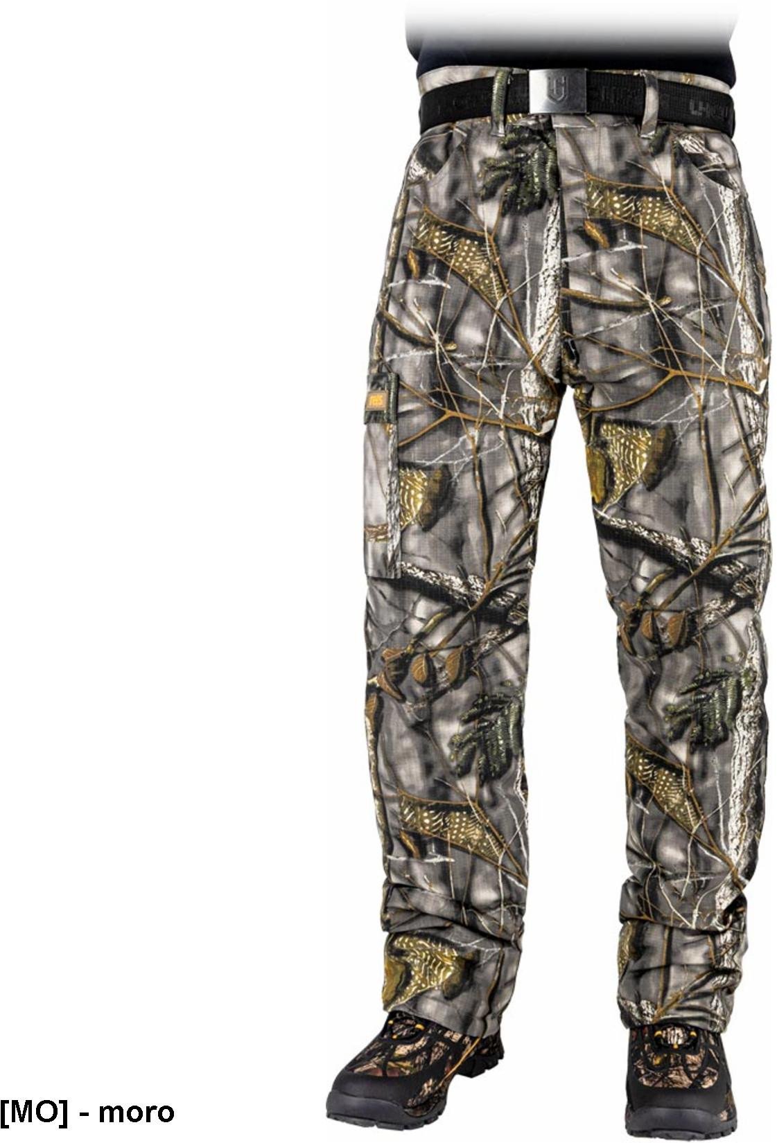 Spodnie ochronne ocieplane do pasa męskie moro tkanina rip-stop 97% bawełna dwie kieszenie boczne i tylne zamek błyskawiczny CORNERW 2XL