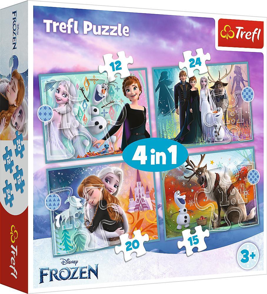 Trefl Puzzle 4w1 Niezwykły świat Frozen TREFL