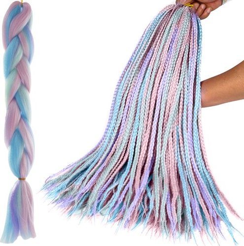 Soulima Włosy syntetyczne ombre niebieski fiolet Soulima Pasma