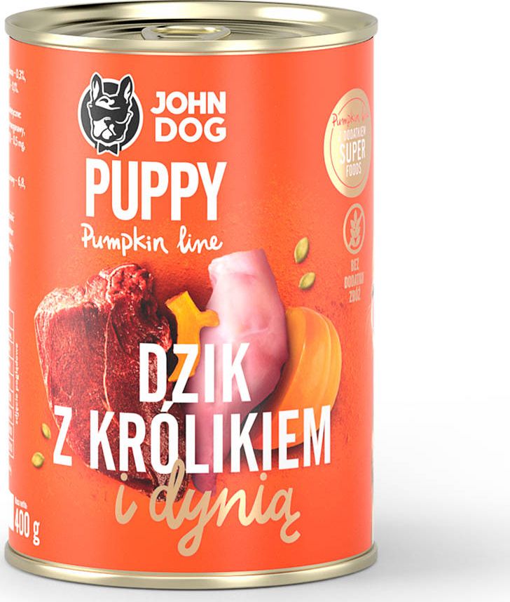 John Dog Pumpkin junior dzik z królikiem i dynią 400g