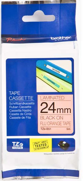 Brother Taśma laminowana fluorescencyjna o szerokości 24mm (TZEB51)