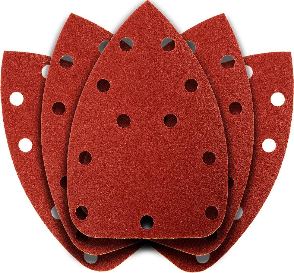 Graphite Papier ścierny na rzep delta 140 x 140 x 80 mm, K100, 5 szt., z otworami