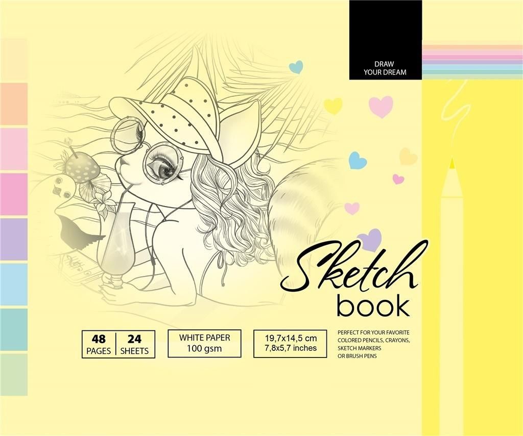 Fresh Szkicownik 14.5x19.7cm 48k żółty