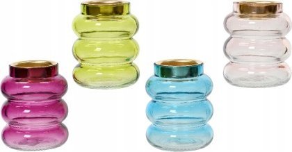 Kaemingk Świecznik szklany na tealighty ozdobny 8,5 x 7 cm 1szt