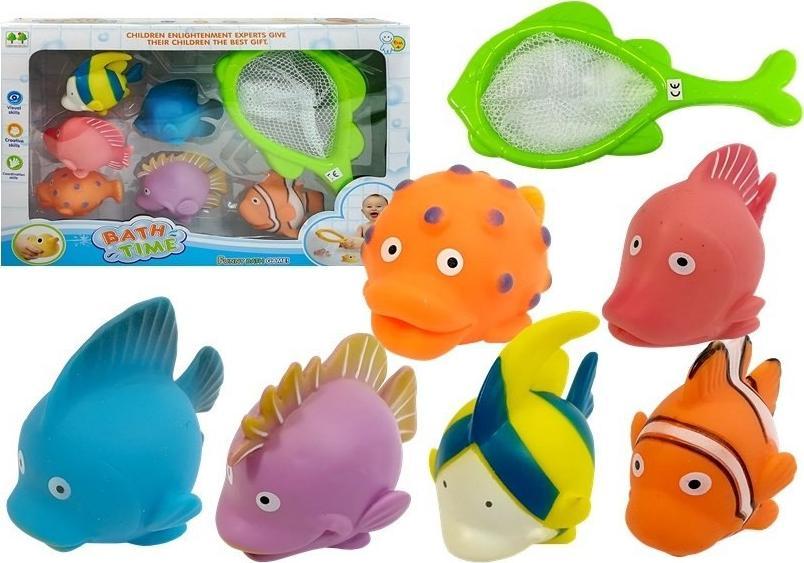 LeanToys Zestaw Gumowych Rybek do Kąpieli Strzelają Wodą