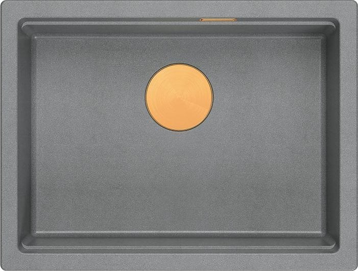 Zlewozmywak GraniteQ LOGAN 100 GraniteQ zlewozmywak silver stone 59,5x45,1x21,5 cm 1-komorowy wpuszczany z syfonem manualnym miedziany