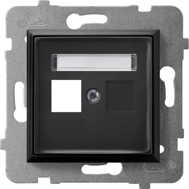 Ospel ARIA Obudowa gniazda pojedynczego typu Keystone prosta czarny metalik GPK-1U/p/33