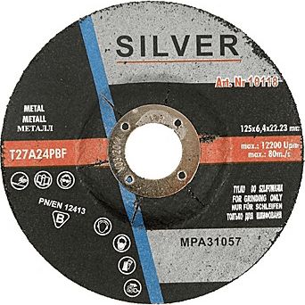 Tarcza do szlifowania metalu 125 x 6,4 x 22,2mm Silver (10118)