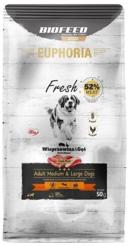 Biofeed Euphoria fresh meat Adult Wieprzowina/gęś M/L 50gr