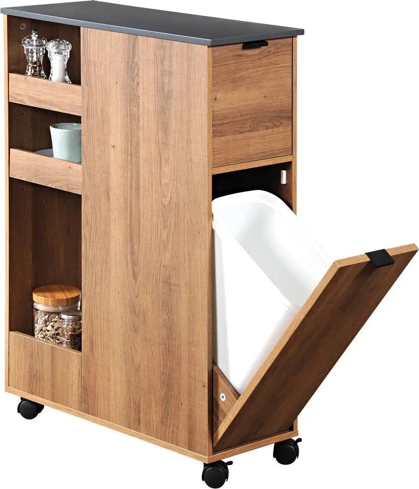 Kesper Wózek kuchenny z koszem na śmieci, rustykalny, KESPER