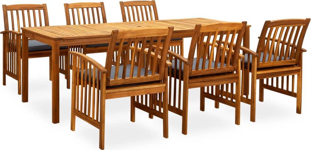 vidaXL vidaXL 7-cz. zestaw mebli ogrodowych z poduszkami, drewno akacjowe