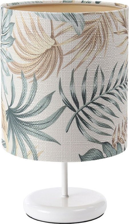Lampa stołowa Lumes Biała lampka nocna boho z motywem liści - S399-Magra