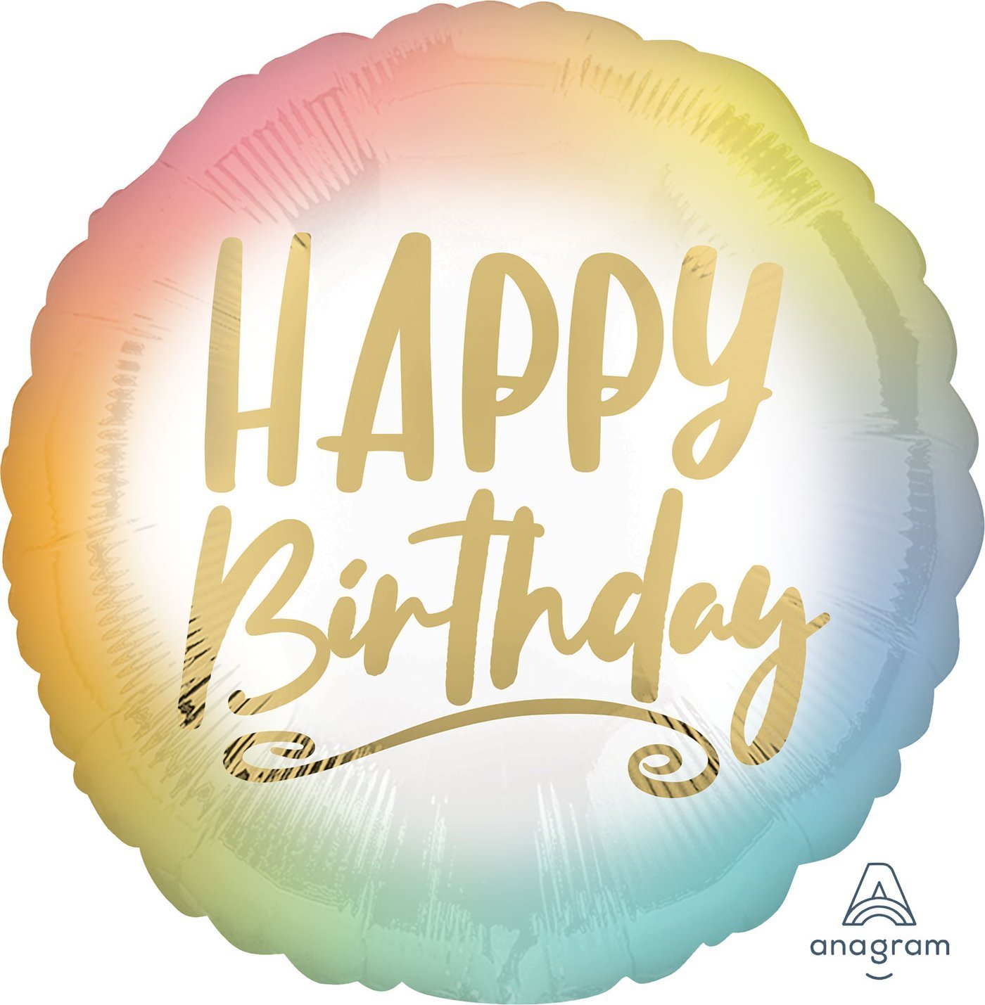 AMSCAN Balon foliowy Happy Birthday ombre - 43 cm - 1 szt. uniwersalny (45426-uniw) - 45426-uniw