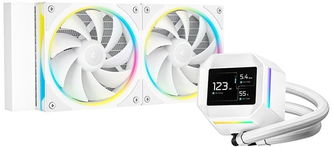 Chłodzenie wodne Deepcool LM240 WH Procesor Zestaw do chłodzenia cieczą 12 cm Biały 1 szt.