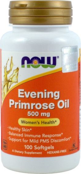 NOW NOW_Evening Primrose Oil 500mg olej z wiesiołka suplement diety 100 kapsułek