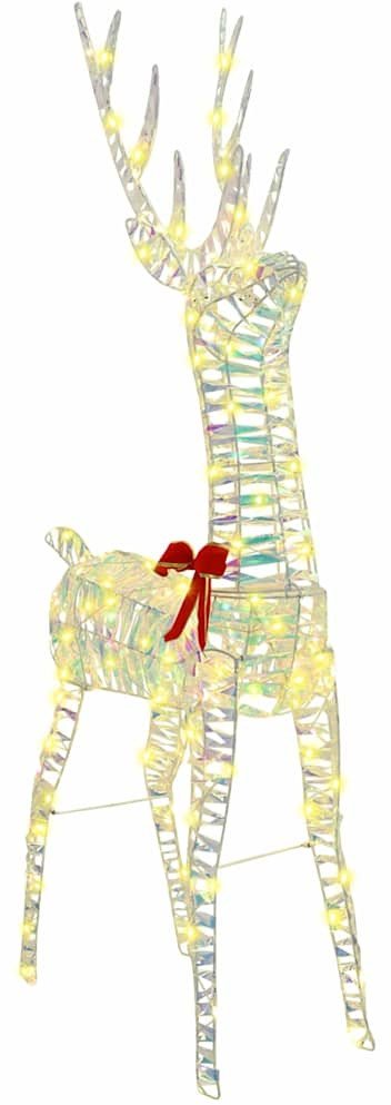 vidaXL 3D Renifer Ciepła biel 128 cm PET