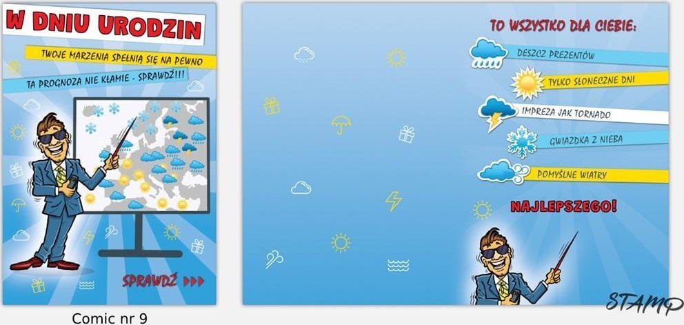 Stamp Karnet Comic B6 + koperta wzór nr 09 Urodziny