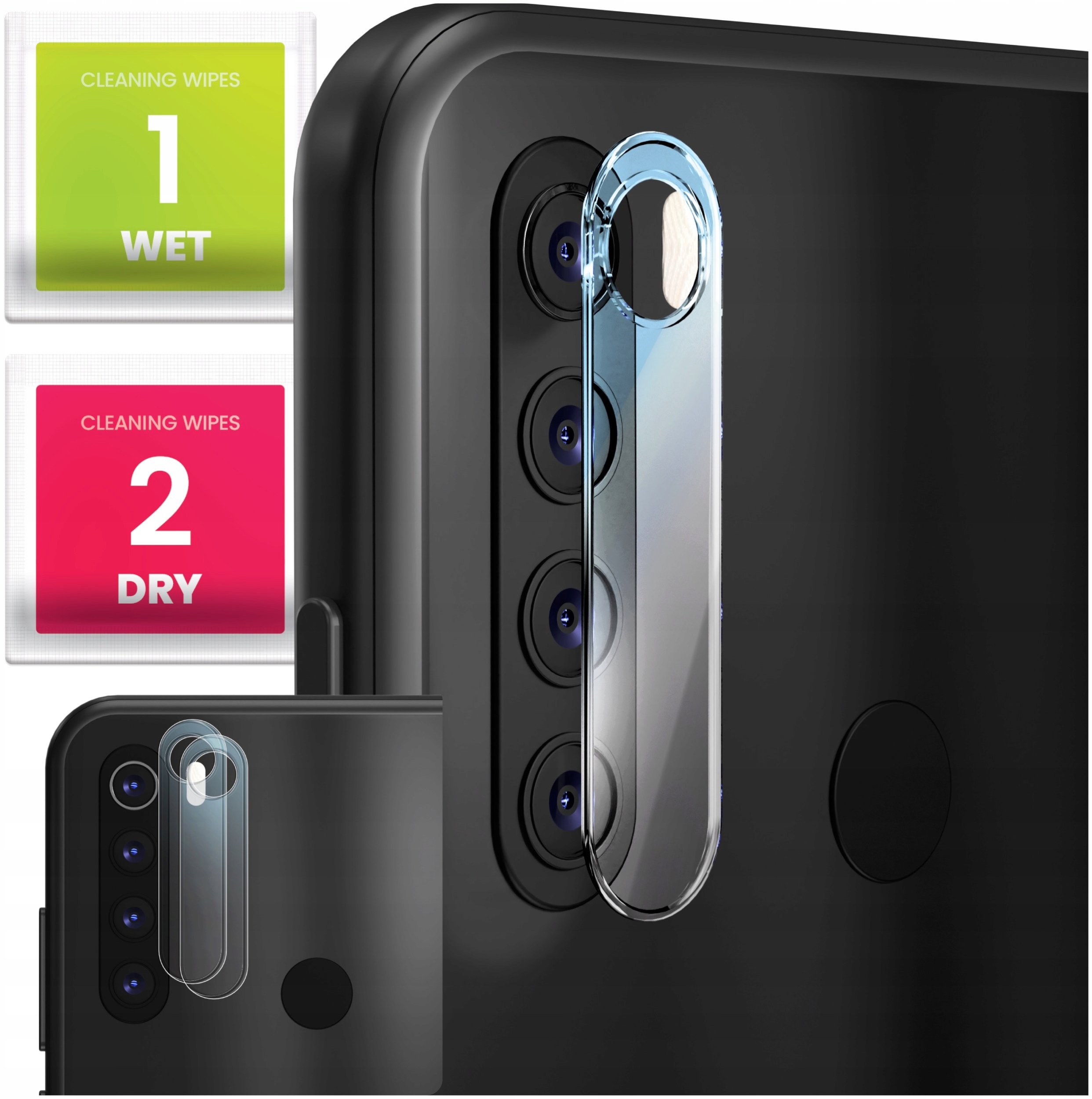 2-PAK Szkło Na Aparat Do Xiaomi Redmi Note 8T (Hartowane, Na Obiektyw, 9H)