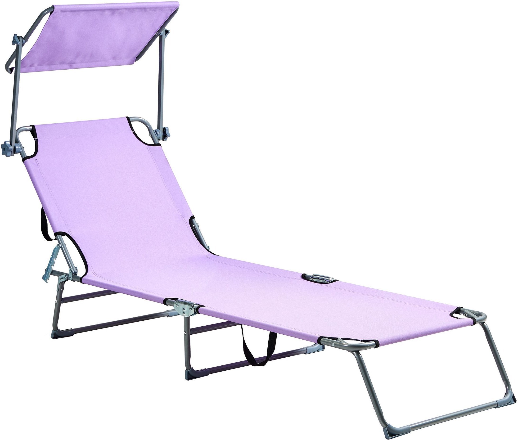 Leżak ogrodowy FOLIGNO Rozkładany Metal Fioletowy