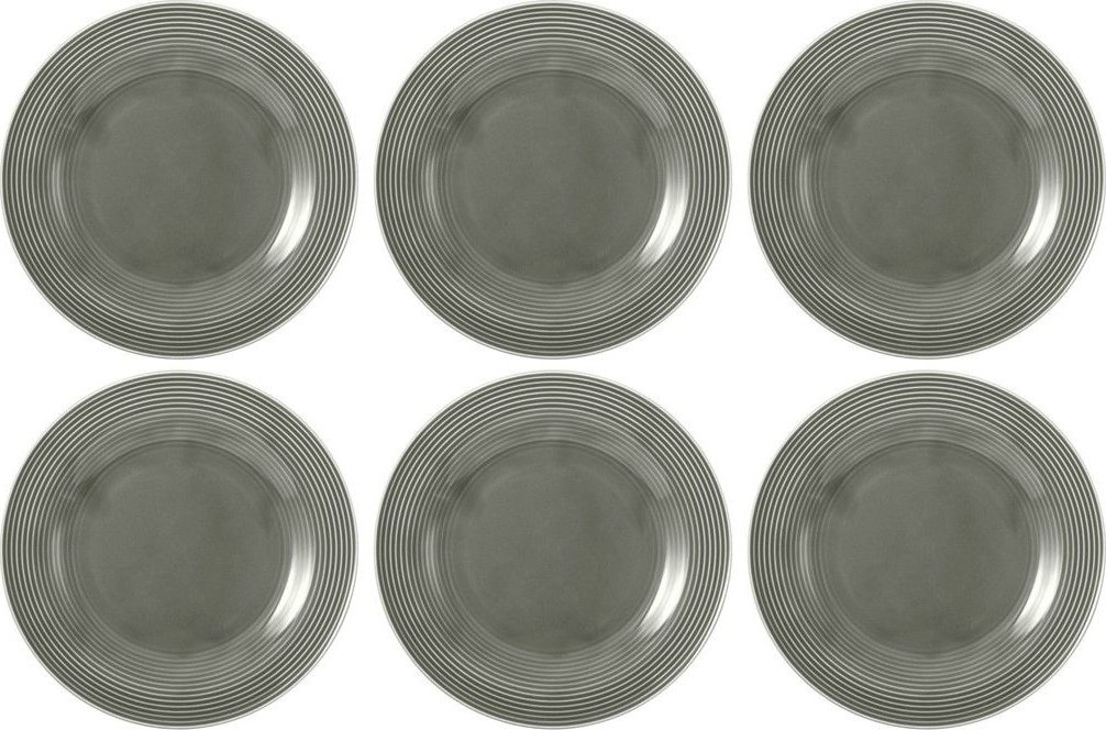 Zestaw 6 talerzy porcelanowych do sałatek 23 cm szary - Seltman Wieden beat color glaze