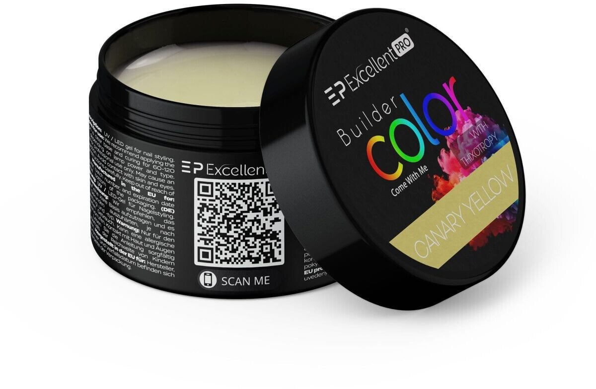 Excellent PRO Builder Color With Thixotropy Pastel żel budujący Canary Yellow 15g