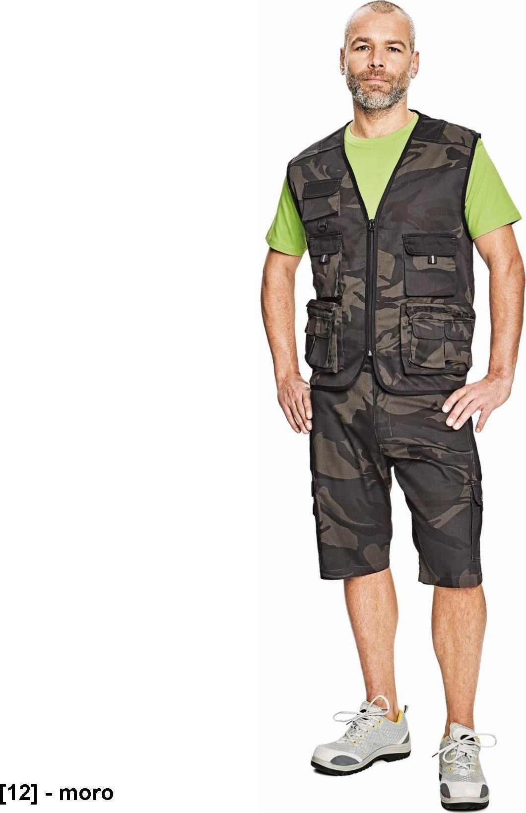 CERVA CRAMBE KAMIZELKA - moro z lekkiego twillu 190 g /m, 11 wielofunkcyjnych kieszeni XL