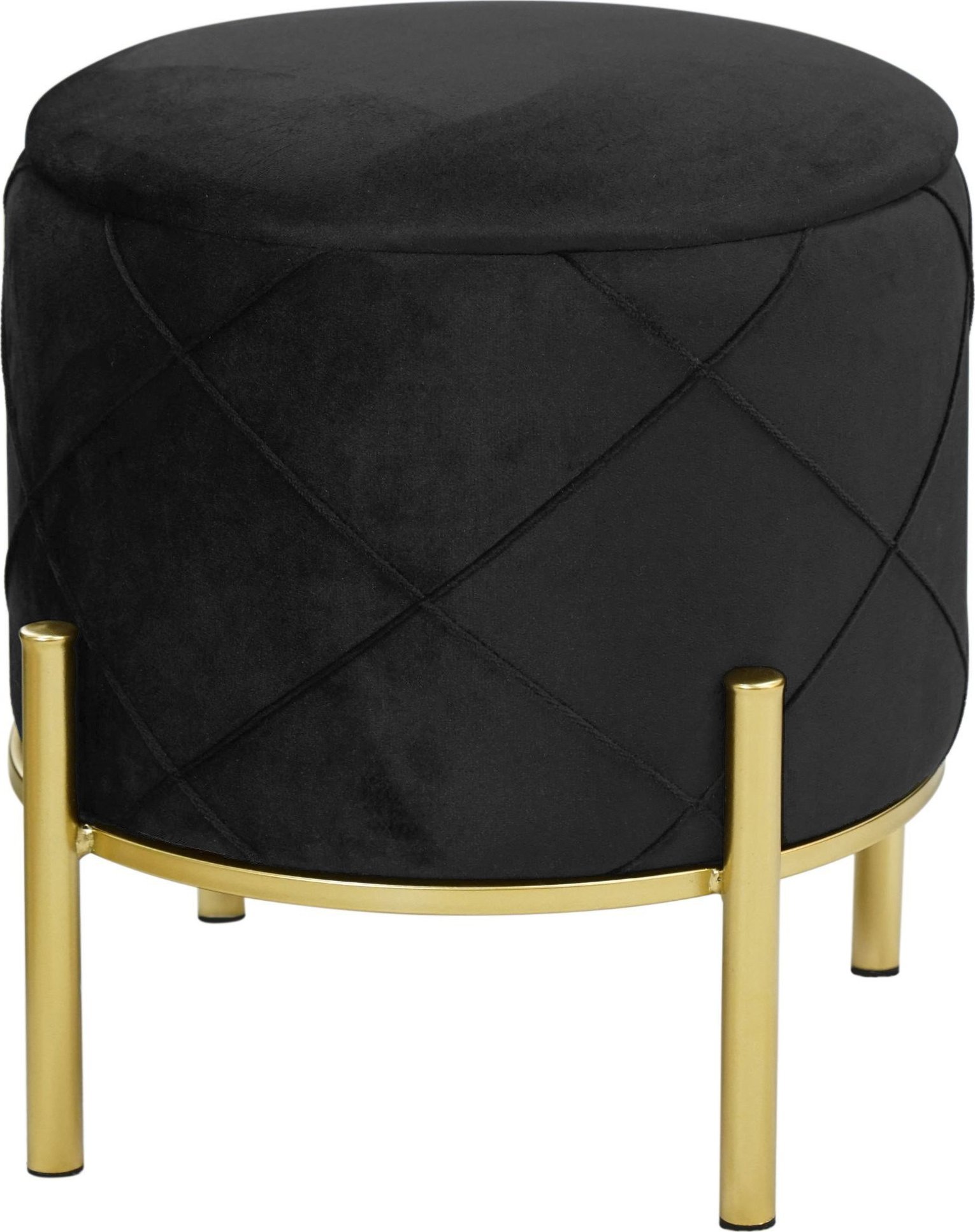 Fabryka Mebli Akord Pufa pikowana z pojemnikiem welurowa SAVANA Czarna