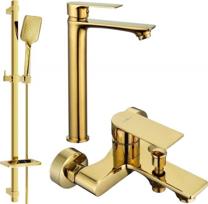Bateria wannowa Mexen Mexen Royo DQ62 zestaw wannowy, złoty - 72213DQ62-50