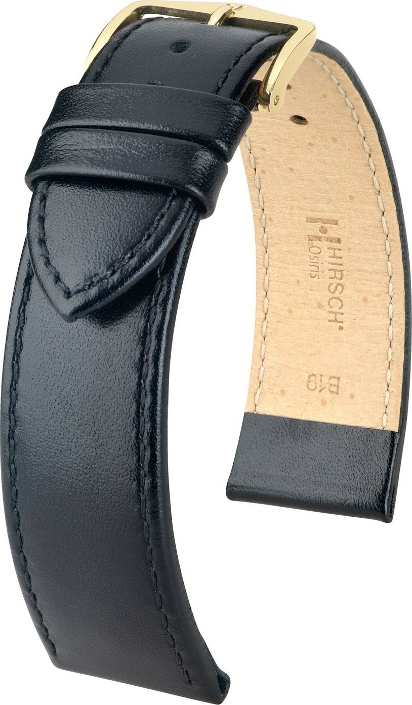 Hirsch Czarny pasek skórzany 17 mm HIRSCH Osiris 03475050-1-17 (L)