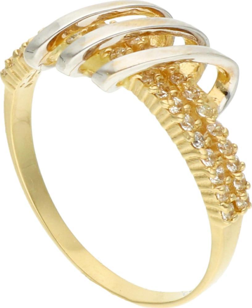 Rosanto Ciekawy złoty pierścionek z cyrkoniami roz. 20 585 14k