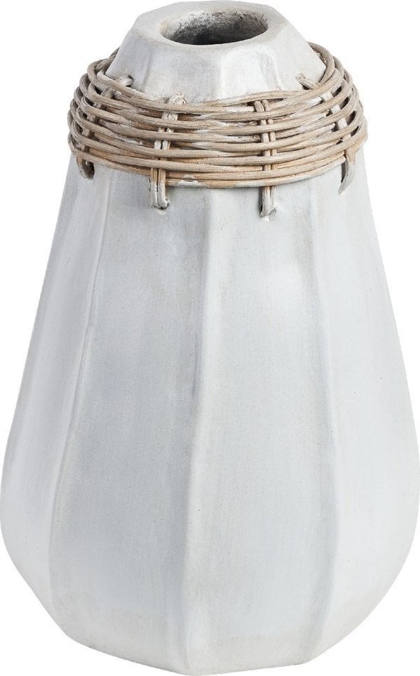 Beliani Wazon dekoracyjny z terakoty 30 cm biały KAMPAR