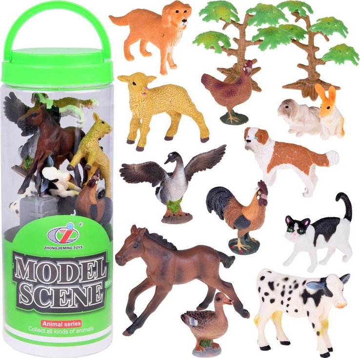 Figurka Jokomisiada Zestaw Zwierzęta z Farmy gospodarstwo 17ele figurki koń krowa kura ZA5349