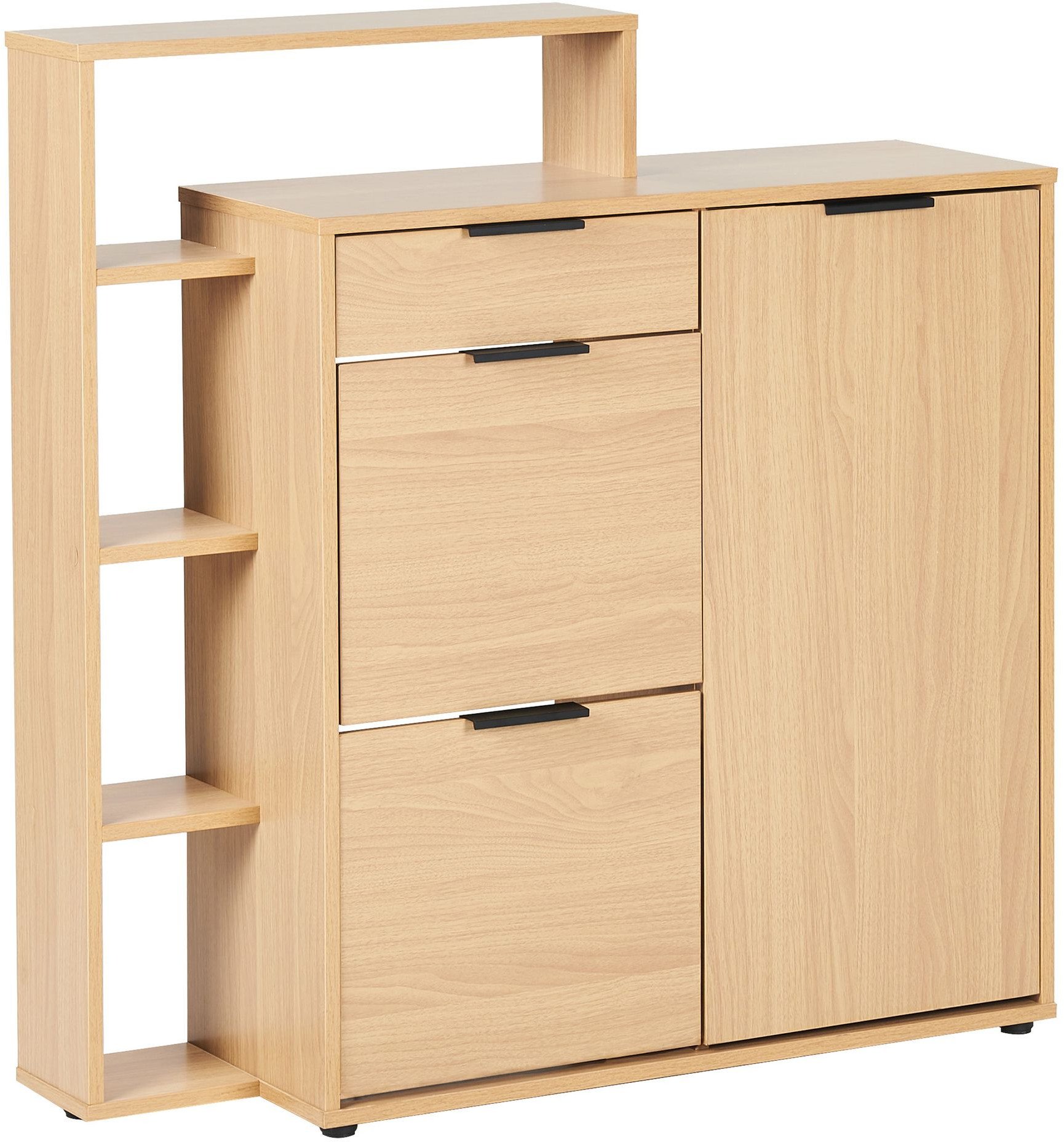 Szafka na buty 3 przegrody jasne drewno MIRANI