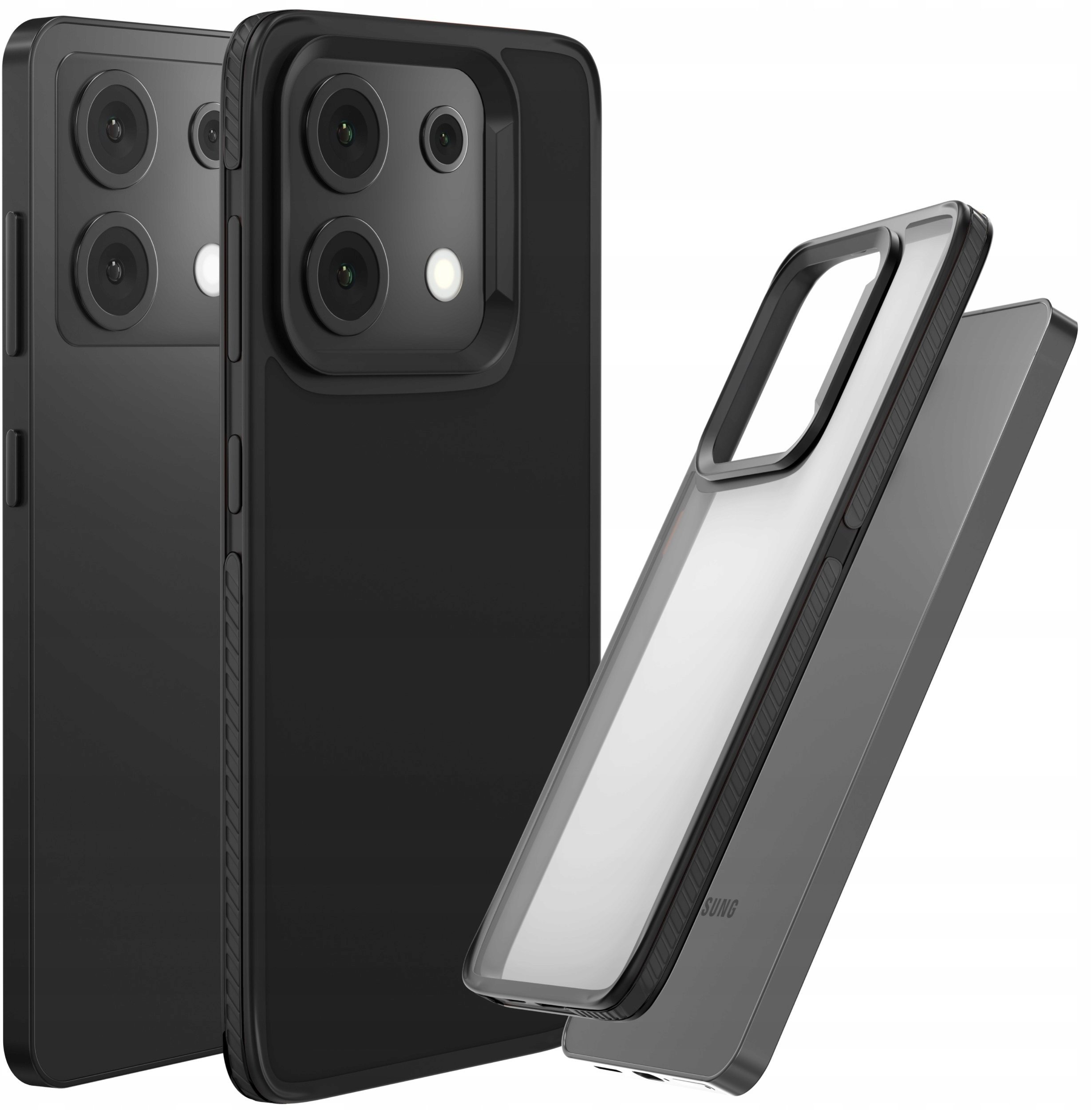 Etui Do Xiaomi Redmi Note 13 Pro 5G (Matowe, Czarna Ramka, Bumper, Plecki)