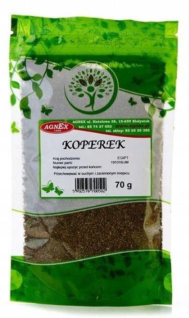 Koper suszony liście przyprawa do ziemniaków do sosu napar ziołowy na trawienie agnex 70g