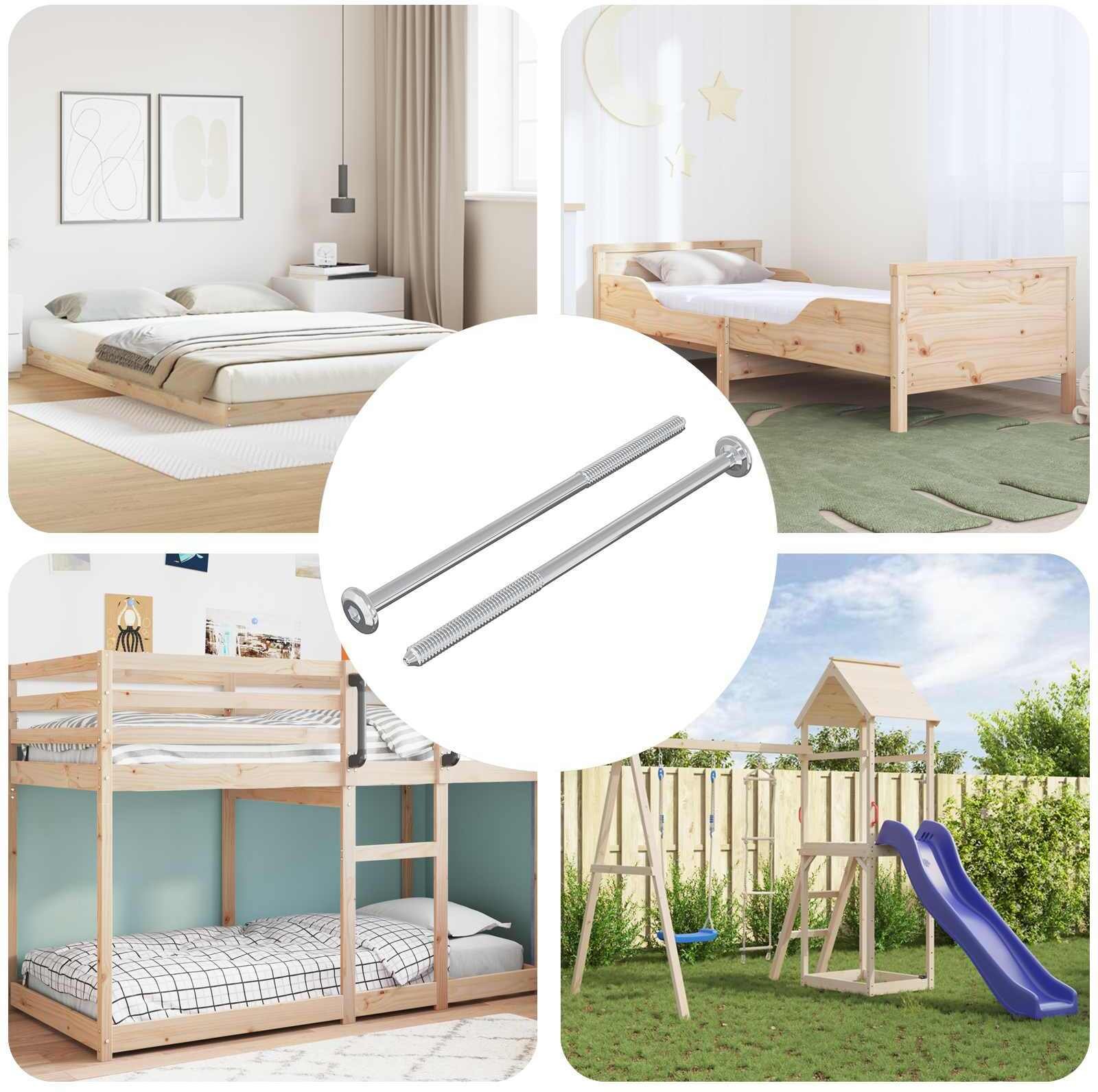 vidaXL Śruba 2 pcs Srebrny M6 x 120 mm Stal