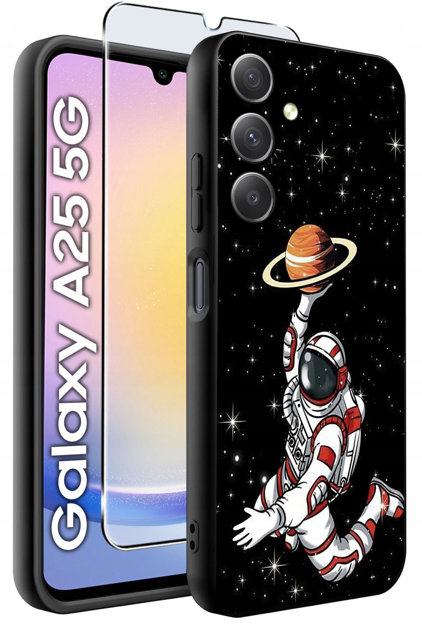 ETUI do Samsung A25 5G WZORY | SILIKONOWE MATT CASE + SZKŁO HARTOWANE 9H