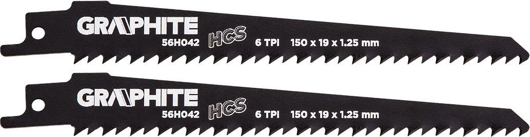 Graphite Brzeszczoty bagnetowe (Brzeszczot do piły szablastej, HCS, 150 x 19 x 1.25 mm, 6TPI, kpl. 2 szt.)