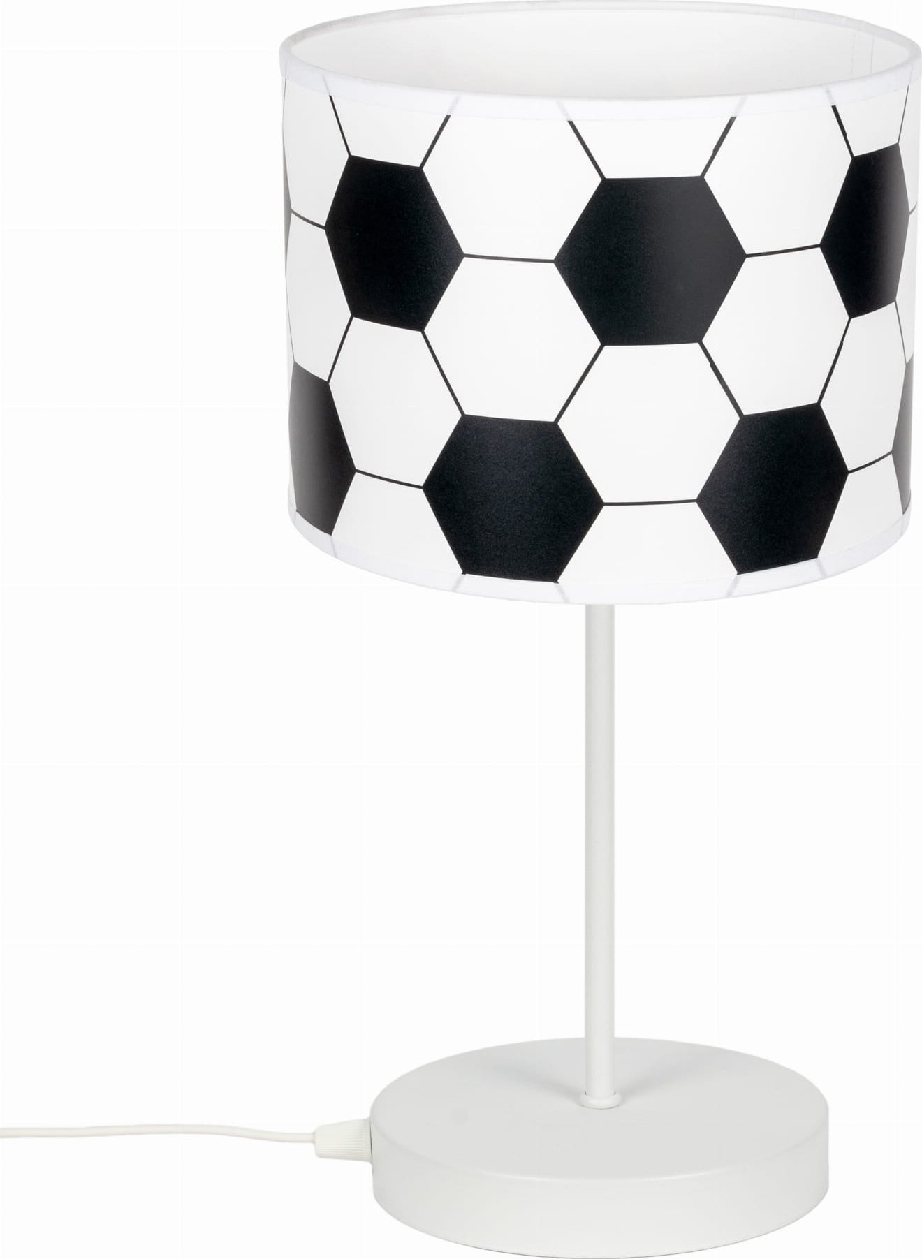 Solar Duża lampka dziecięca z abażurem, motyw piłkarski